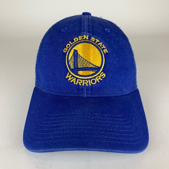 Golden State Warriors NBA Blue New Era 9Forty Snapback Trucker Hat - Picture 2 of 6
